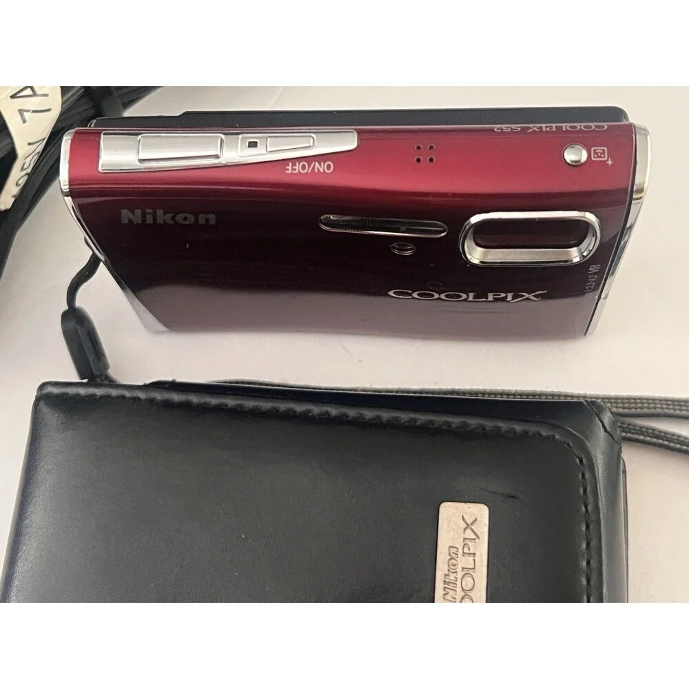 Nikon Coolpix S52 Red Digital Camera 9MP VR w/ Charger Battery SD Card Case